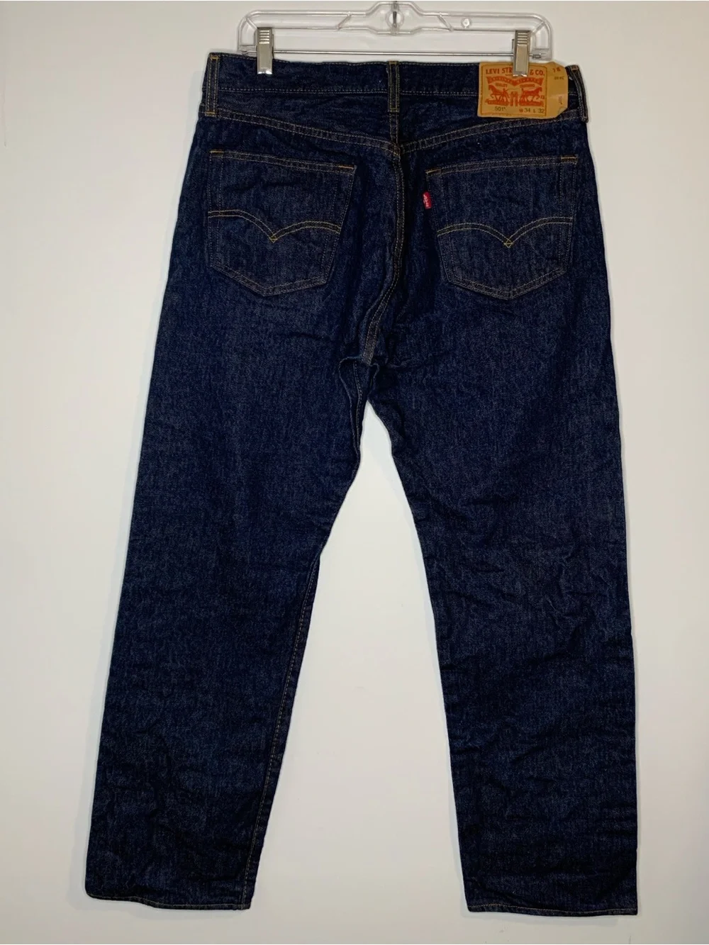 Levi's 501 Button Fly Men's Indigo Straight-Leg Jeans 34 x 32